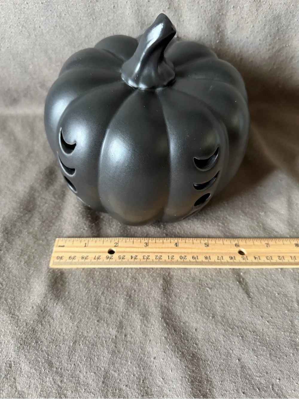 Matte Black Decorative Pumpkin Luminary